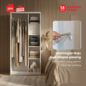 PIRA - SHUTTER 90 MWDSL LEMARI PAKAIAN BESI SLIDING / PINTU GESER warna WHITE - PIRA - foto 4