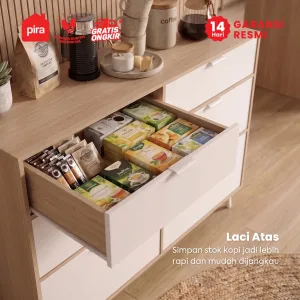 PIRA METROPOLIS - BELATRIX CH3+3 LEMARI LACI / LEMARI SUSUN / DRAWER / LEMARI PENYIMPANAN warna PRO OAK - WHITE - PIRA METROPOLIS OX - foto 5