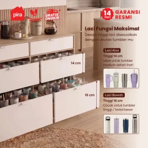PIRA METROPOLIS - BELATRIX CH3+3 LEMARI LACI / LEMARI SUSUN / DRAWER / LEMARI PENYIMPANAN warna PRO OAK - WHITE - PIRA METROPOLIS OX - foto 6