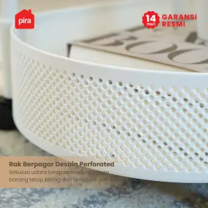 PIRA - ONI OVAL PET SERIES MEJA SAMPING / MEJA NAKAS / MEJA KOPI / MEJA SUDUT / MEJA KECIL DENGAN RODA warna WHITE - PIRA - foto 5
