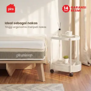 PIRA -  ONI OVAL PET SERIES MEJA SAMPING / MEJA NAKAS / MEJA KOPI / MEJA SUDUT / MEJA KECIL DENGAN RODA warna WHITE - PIRA - foto 8