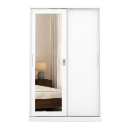 PIRA - STEEL 120 MWDSL LEMARI PAKAIAN BESI SLIDING / PINTU GESER warna WHITE - METROPOLIS - foto 2