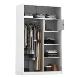 PIRA - STEEL 120 MWDSL LEMARI PAKAIAN BESI SLIDING / PINTU GESER warna WHITE - METROPOLIS - foto 4