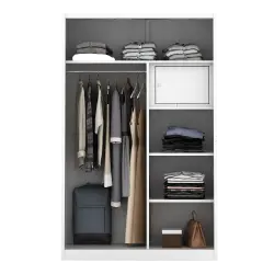 PIRA - STEEL 120 MWDSL LEMARI PAKAIAN BESI SLIDING / PINTU GESER warna WHITE - METROPOLIS - foto 5
