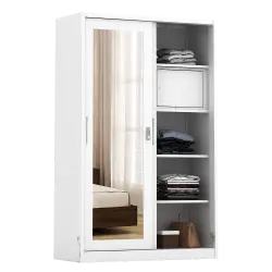 PIRA - STEEL 120 MWDSL LEMARI PAKAIAN BESI SLIDING / PINTU GESER warna WHITE - METROPOLIS - foto 6