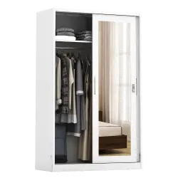 PIRA - STEEL 120 MWDSL LEMARI PAKAIAN BESI SLIDING / PINTU GESER warna WHITE - METROPOLIS - foto 7