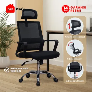 PIRA WORK - KYLO A EC KURSI KERJA / KURSI KANTOR / KURSI EKSEKUTIF warna BLACK - PIRA WORK - foto 1