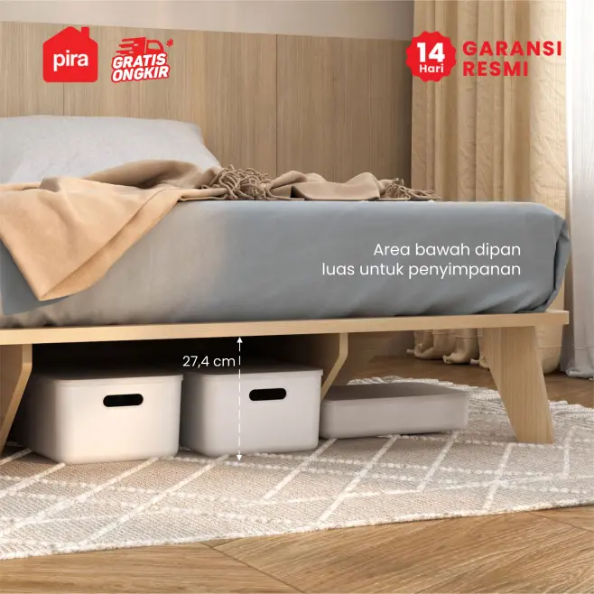 PIRA - HAEDA BD160 DIPAN / DIPAN TEMPAT TIDUR / ALAS KASUR / RANJANG warna PRO OAK - PIRA - foto 5
