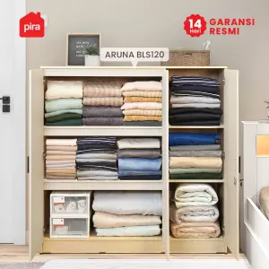 PIRA METROPOLIS OX - ARUNA BLS120 LEMARI PAKAIAN 3 PINTU FULL RAK warna PRO OAK - LIGHT TAUPE - PIRA METROPOLIS OX - foto 5