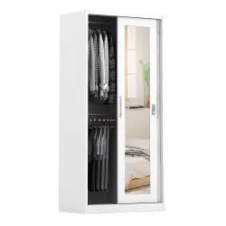 PIRA - CATTA 90 A MWDSL LEMARI PAKAIAN BESI SLIDING / PINTU GESER warna LIGHT MARBLE - WHITE - PIRA - foto 4