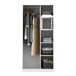 PIRA - CATTA 90 A MWDSL LEMARI PAKAIAN BESI SLIDING / PINTU GESER warna LIGHT MARBLE - WHITE - PIRA - foto 7