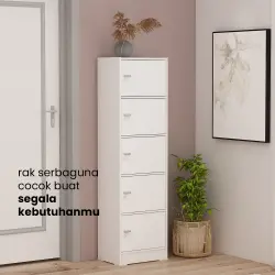 PIRA METROPOLIS OX - ARUNA RSG 5 RAK SERBAGUNA / RAK SUSUN 5 PINTU warna WHITE - PIRA METROPOLIS OX - foto 2