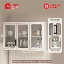 PIRA - VOSH 120 MKCWU KITCHEN SET / RAK DAPUR BESI / LEMARI DAPUR BESI / RAK DAPUR warna WHITE - PIRA - foto 1