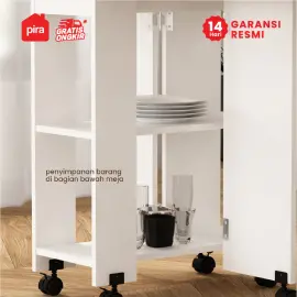 PIRA - ALLISON DT60 MEJA MAKAN SET LIPAT warna WHITE - PRO OAK - PIRA - foto 3