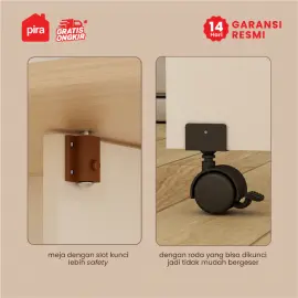PIRA - ALLISON DT60 MEJA MAKAN SET LIPAT warna WHITE - PRO OAK - PIRA - foto 4