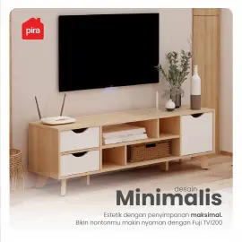 PIRA METROPOLIS OX - FUJI TV1200 MEJA TV / RAK TV / LEMARI TV warna PRO OAK - WHITE - PIRA METROPOLIS OX - foto 3