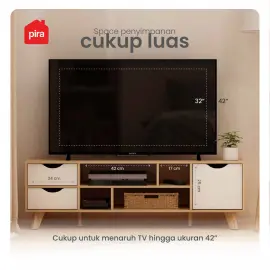 PIRA METROPOLIS OX - FUJI TV1200 MEJA TV / RAK TV / LEMARI TV warna PRO OAK - WHITE - PIRA METROPOLIS OX - foto 4