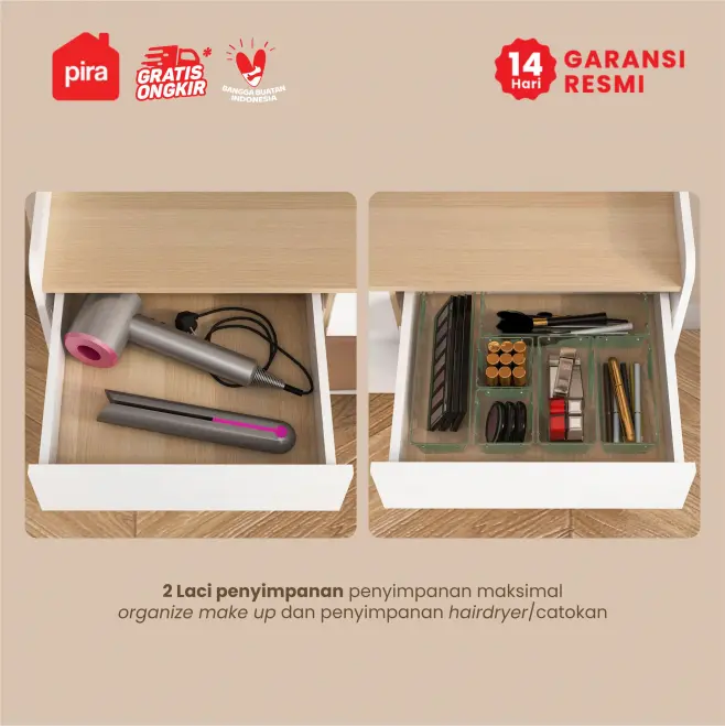 PIRA METROPOLIS -  SOLA DS80 SL MEJA RIAS DENGAN STOP KONTAK warna WHITE - PRO OAK - PIRA METROPOLIS - foto 4