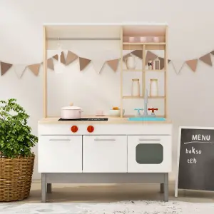 PIRA KIDS - MAGU SHOP PP PRETEND PLAY KANTIN / MARKET BOOTH / GEROBAK WARUNG MAINAN ANAK warna PRO OAK - WHITE SM - PIRA KIDS - foto 2