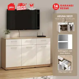PIRA METROPOLIS OX - ARUNA SB121 BUFET / RAK DAPUR / KITCHEN SET BAWAH DAPUR / LEMARI DAPUR warna PRO OAK - WHITE - PIRA METROPOLIS OX - foto 1