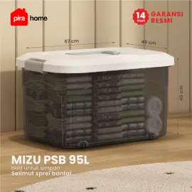 PIRA HOME -  MIZU PSB 95L CONTAINER BOX / BOX PLASTIK / KOTAK PENYIMPANAN warna CLEAR GREY - PIRA HOME - foto 1
