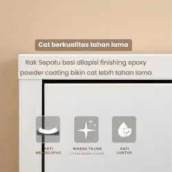 PIRA - BOLT MSR DR RAK SEPATU / LEMARI SEPATU BESI / RAK BESI SERBAGUNA warna WHITE - PIRA - foto 8