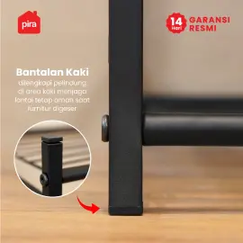 PIRA METROPOLIS - KAYO MSU 4 RAK SUSUN BESI / RAK SERBAGUNA / RAK SEPATU warna BLACK - SONOMA OAK - PIRA METROPOLIS - foto 2