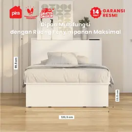 PIRA - MORGAN BD 120 DIPAN / RANJANG / TEMPAT TIDUR DENGAN LACI PENYIMPANAN warna WHITE - PIRA - foto 2