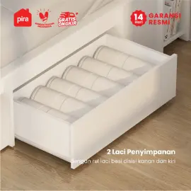PIRA - MORGAN BD 120 DIPAN / RANJANG / TEMPAT TIDUR DENGAN LACI PENYIMPANAN warna WHITE - PIRA - foto 4