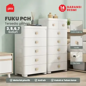 PIRA METROPOLIS - FUKU PCH3 LEMARI LACI / LACI PLASTIK / LEMARI SUSUN PLASTIK / LEMARI BAYI / LEMARI PAKAIAN ANAK warna WHITE - PIRA METROPOLIS - foto 2