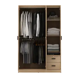 PIRA METROPOLIS -  YORK 3P 2DR LEMARI PAKAIAN 3 PINTU DENGAN 2 LACI warna PRO OAK - PIRA METROPOLIS - foto 7