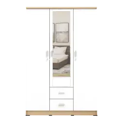 PIRA METROPOLIS OX -  ASTA 3PL LEMARI PAKAIAN 3 PINTU warna PRO OAK - WHITE - PIRA METROPOLIS OX - foto 4