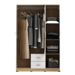 PIRA METROPOLIS OX -  ASTA 3PL LEMARI PAKAIAN 3 PINTU warna PRO OAK - WHITE - PIRA METROPOLIS OX - foto 8