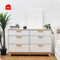 PIRA METROPOLIS -  BEN CH3+3 LEMARI LACI 3+3 SUSUN / KABINET warna PRO OAK - WHITE - PIRA METROPOLIS - foto 6