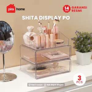 PIRA HOME - SHITA DISPLAY PO KOTAK PENYIMPANAN / RAK KOSMETIK / RAK MAKEUP / TEMPAT PENYIMPANAN TRANSPARAN warna CLEAR - PIRA HOME - foto 1
