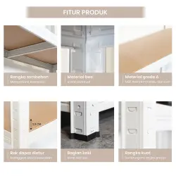 PIRA METROPOLIS - BROCK MSU 90X40 RAK SUSUN SERBAGUNA / RAK SUSUN BESI / RAK BESI SERBAGUNA / RAK GUDANG / RAK PENYIMPANAN warna BLACK - PIRA METROPOLIS - foto 2
