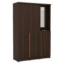 PIRA METROPOLIS - YONA WDD 3 LEMARI PAKAIAN 3 PINTU DENGAN KACA RIAS warna AMERICAN WALNUT - GOLD HAIRLINE - PIRA METROPOLIS - foto 4