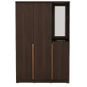 PIRA METROPOLIS - YONA WDD 3 LEMARI PAKAIAN 3 PINTU DENGAN KACA RIAS warna AMERICAN WALNUT - GOLD HAIRLINE - PIRA METROPOLIS - foto 3