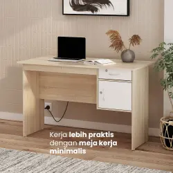 PIRA METROPOLIS - MT 122 N MEJA KERJA / KANTOR warna SONOMA OAK - WHITE - METROPOLIS - foto 2