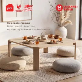 PIRA - TABE CT80 MEJA TAMU / MEJA MAKAN LIPAT LESEHAN / MEJA BELAJAR LIPAT LESEHAN warna PRO OAK - PIRA - foto 5