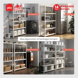 PIRA - HOGAN MSU 100X180 RAK BESI / RAK SUSUN SERBAGUNA / RAK SUSUN BESI / RAK PENYIMPANAN warna BLACK - PIRA - foto 6