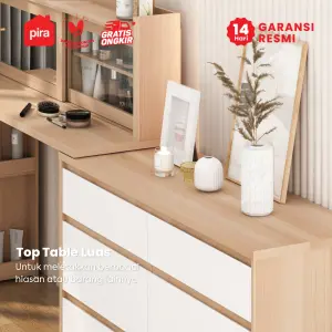 PIRA METROPOLIS -  LENIA CHDS3+3 LEMARI LACI / MEJA RIAS / LEMARI SUSUN DENGAN MEJA RIAS warna PRO OAK - WHITE - PIRA METROPOLIS - foto 3