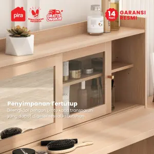 PIRA METROPOLIS -  LENIA CHDS3+3 LEMARI LACI / MEJA RIAS / LEMARI SUSUN DENGAN MEJA RIAS warna PRO OAK - WHITE - PIRA METROPOLIS - foto 4