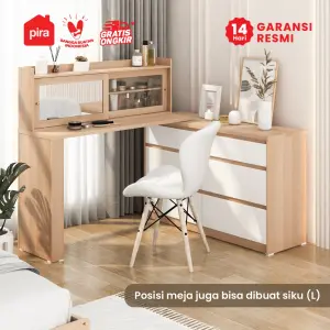 PIRA METROPOLIS -  LENIA CHDS3+3 LEMARI LACI / MEJA RIAS / LEMARI SUSUN DENGAN MEJA RIAS warna PRO OAK - WHITE - PIRA METROPOLIS - foto 7