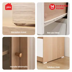 PIRA METROPOLIS -  LENIA CHDS3+3 LEMARI LACI / MEJA RIAS / LEMARI SUSUN DENGAN MEJA RIAS warna PRO OAK - WHITE - PIRA METROPOLIS - foto 9