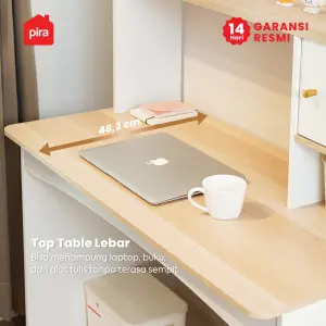 PIRA METROPOLIS - GAKU DK100 MEJA BELAJAR / MEJA KERJA / MEJA KOMPUTER / MEJA KANTOR warna WHITE - PRO OAK - PIRA METROPOLIS - foto 6
