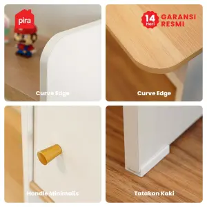 PIRA METROPOLIS - GAKU DK100 MEJA BELAJAR / MEJA KERJA / MEJA KOMPUTER / MEJA KANTOR warna WHITE - PRO OAK - PIRA METROPOLIS - foto 8