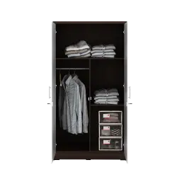 PIRA METROPOLIS - ALBA 2PM LT LEMARI PAKAIAN MEDIUM 2 PINTU warna AMERICAN WALNUT - WHITE - WHITE - METROPOLIS - foto 6