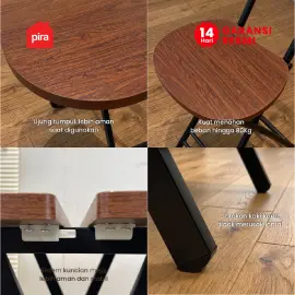 PIRA - COMPACT FT100 MEJA MAKAN / MEJA LIPAT / MEJA TERAS / MEJA CAFE / KURSI MAKAN / KURSI LIPAT / MEJA MAKAN SET KURSI warna BROWN WOOD - PIRA - foto 5