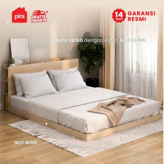 PIRA - MALTA HB160 HEADBOARD KASUR / SANDARAN KASUR / DIPAN / DIPAN TEMPAT TIDUR warna PRO OAK - PIRA - foto 7